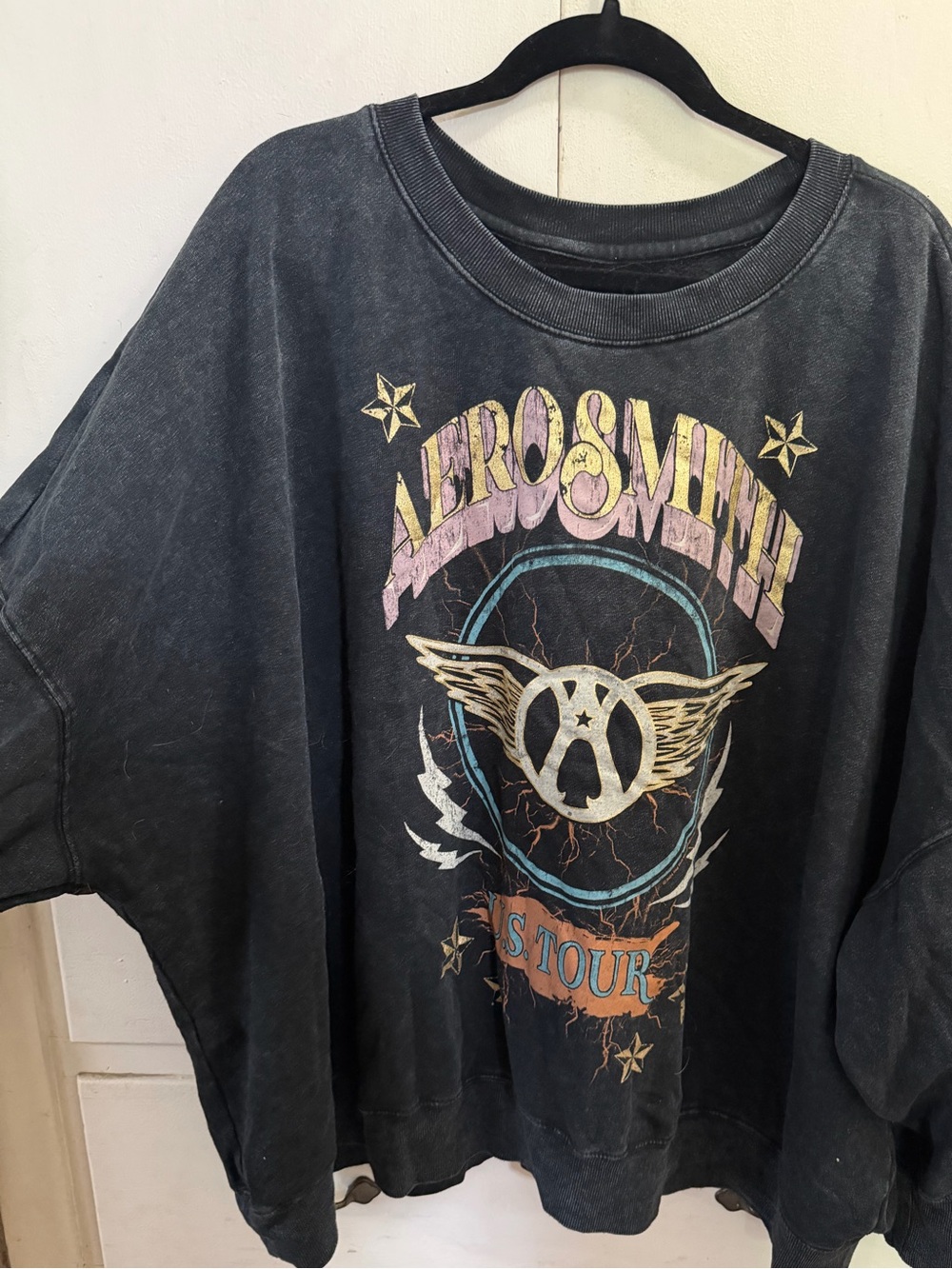 Maurices Black Vintage-Style Aerosmith Graphic Crewneck Sweatshirt
